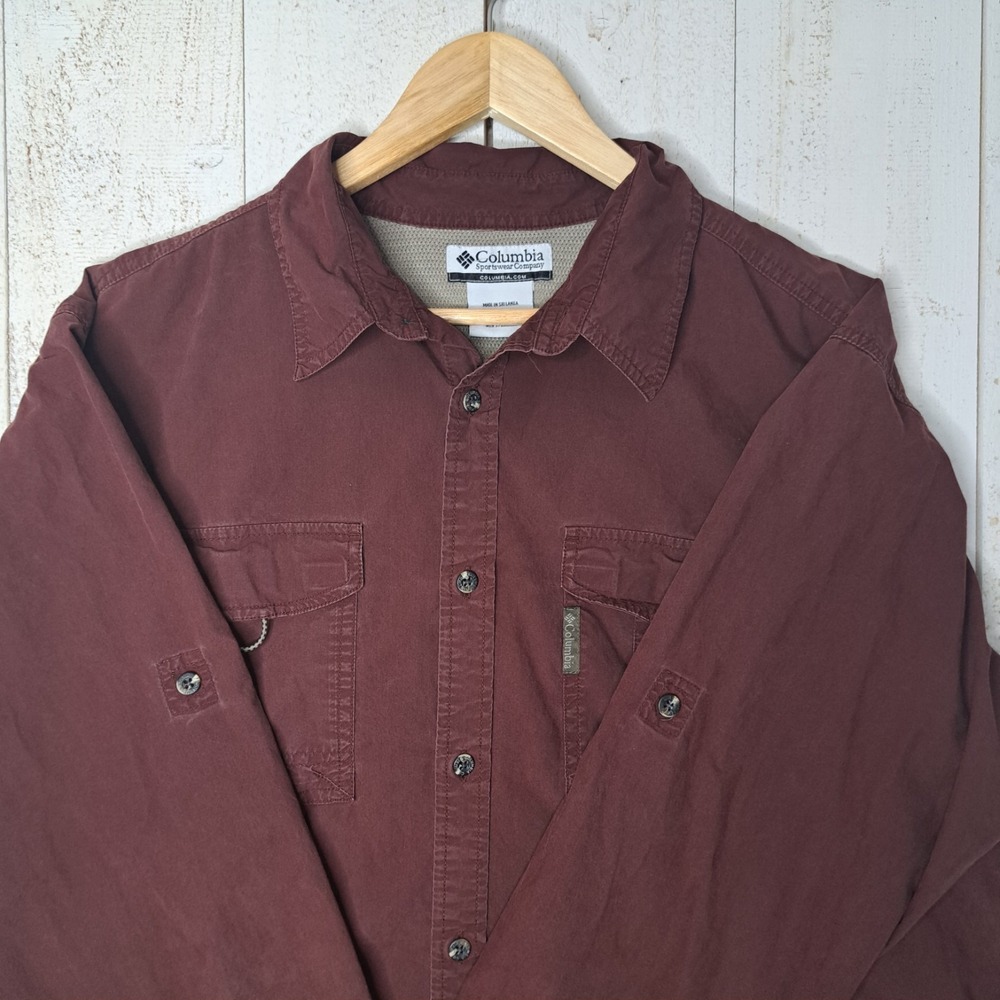 Gorpcore Utilitarian Men's‎ XL Columbia Tactical Shirt Cabincore Long Sleeve Red